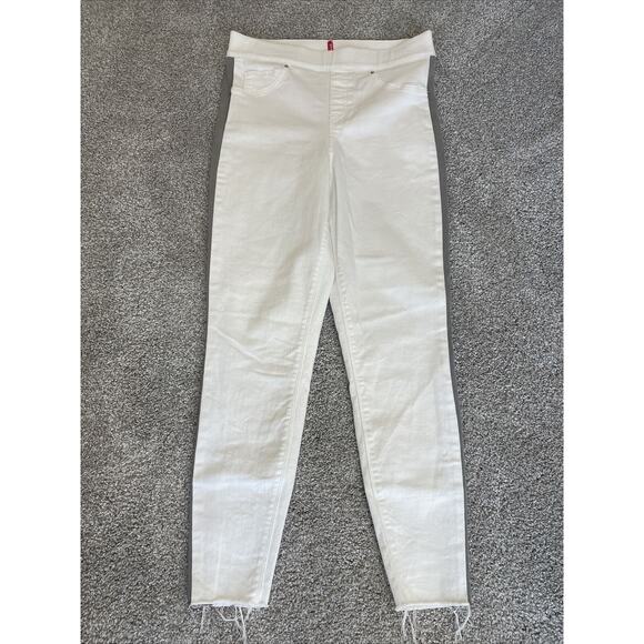 SPANX Pants - SPANX White Ankle Skinny Jeans, Pull On- Size Large